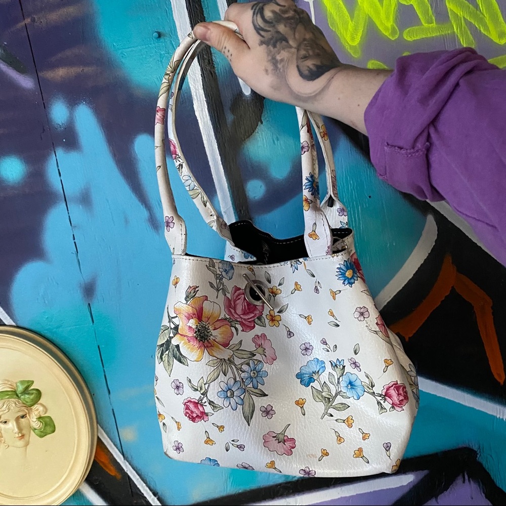 Leather Floral Bag
